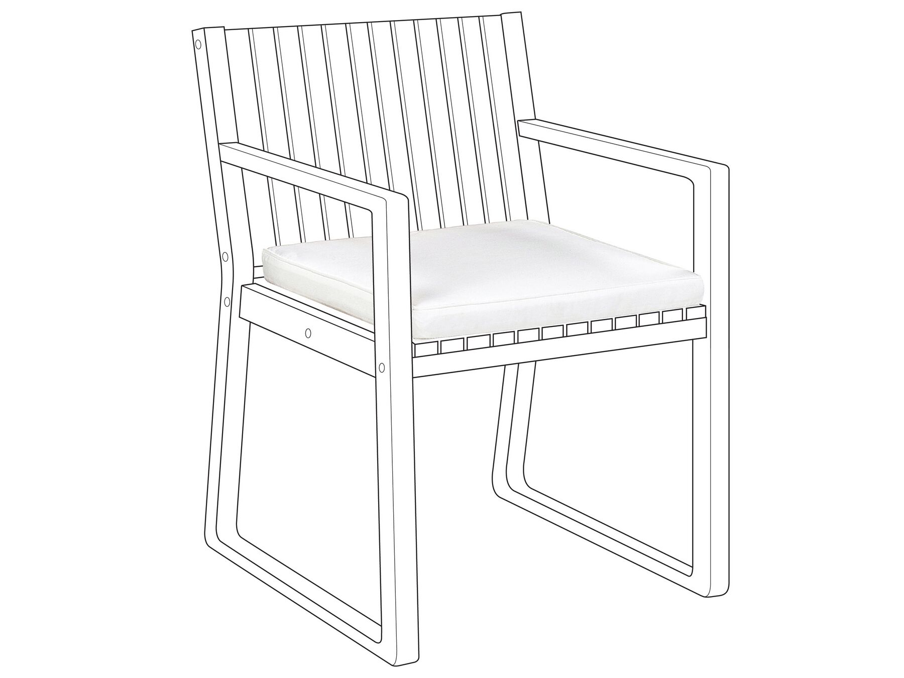 Poduszka na krzesło ogrodowe biała SASSARI_897818