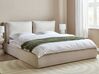 Čalúnená posteľ s úložným priestorom 180 x 200 cm svetlobéžová BAJONNA_912495