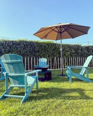 Garden Chair ADIRONDACK with Footstool Turquoise_983054