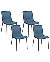 Set of 4 Dining Chairs GLENDIVE Fabric Dark Blue