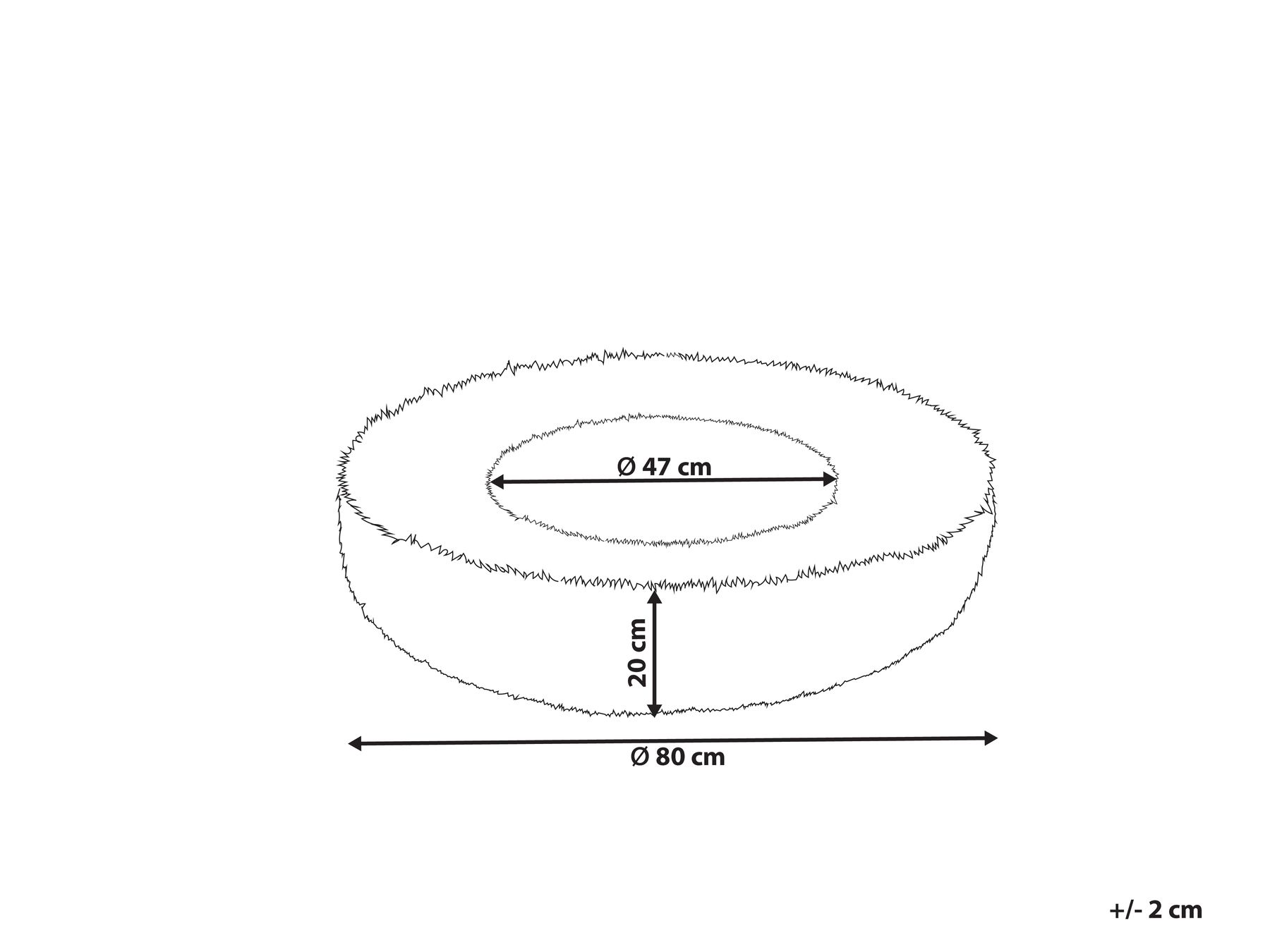 Faux Fur Pet Bed ø 80 cm Dark Grey KULU_826579