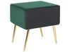 Mesa de noche de terciopelo verde esmeralda/dorado 46 x 38 cm FLAYAT_833980