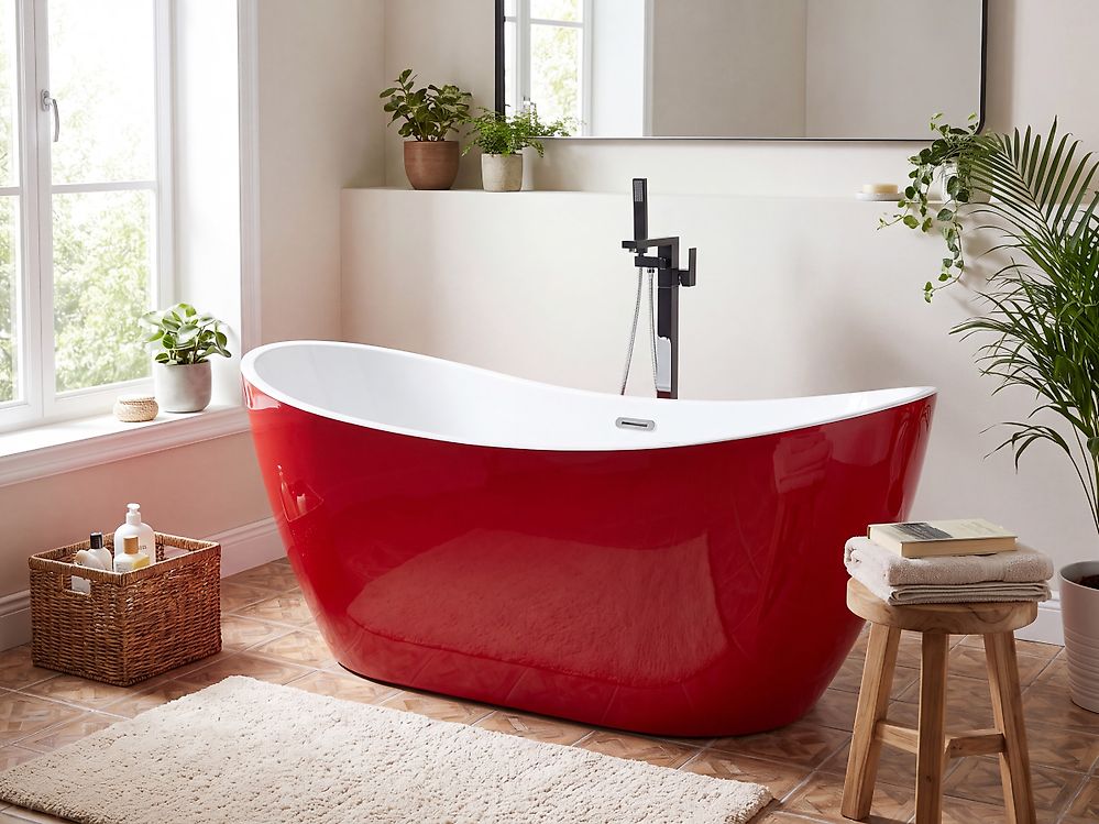 Freistehende Badewanne ANTIGUA 150 x 75 cm Rot