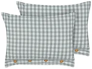 Conjunto de 2 cojines decorativos TALYA 40 x 60 cm Verde menta A cuadros_1185013
