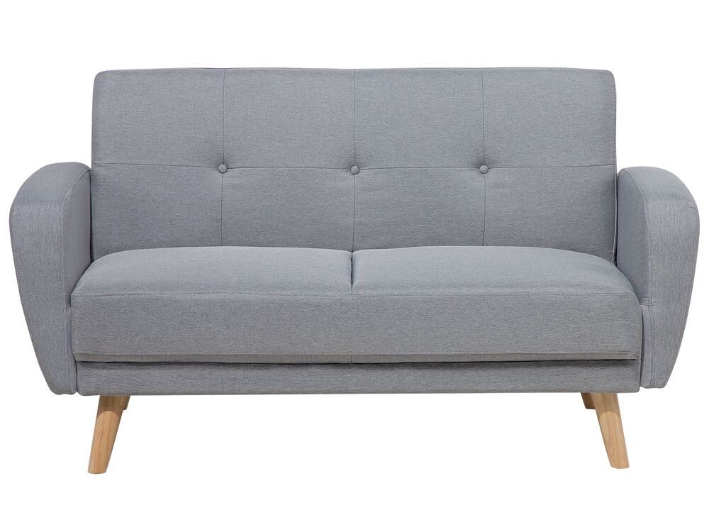Sofa Bed 2 Seater FLORLI Fabric Light Grey