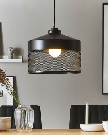 Metal Pendant Lamp Black CARDENER