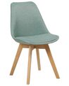 Conjunto de 2 sillas de comedor de poliéster verde claro/madera clara DAKOTA II_878102