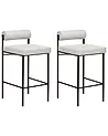 Set of 2 Bar Chairs AMAYA Light Grey