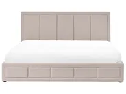 Ottoman Bed QUIBERON Fabric Beige 180 x 200 cm (EU Super King)_1023395