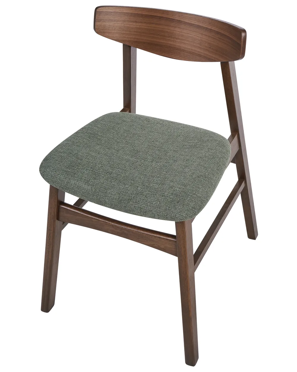 Set of 2 Dining Chairs SMILEY Wood Brown/ Green_1068294