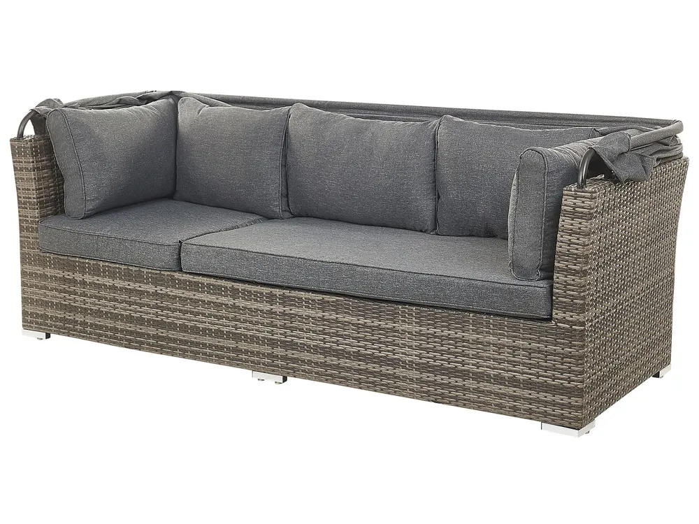Set da giardino con tavolo 6 posti CORTE Modulare Rattan sintetico (PE) Marrone scuro_776454