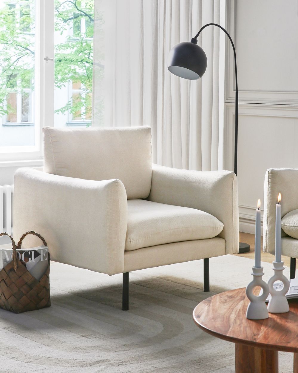 Armchair VINTERBRO Fabric Light Beige Beliani.es