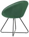 Sessel Samtstoff smaragdgrün / schwarz rund FLOBY II_886108