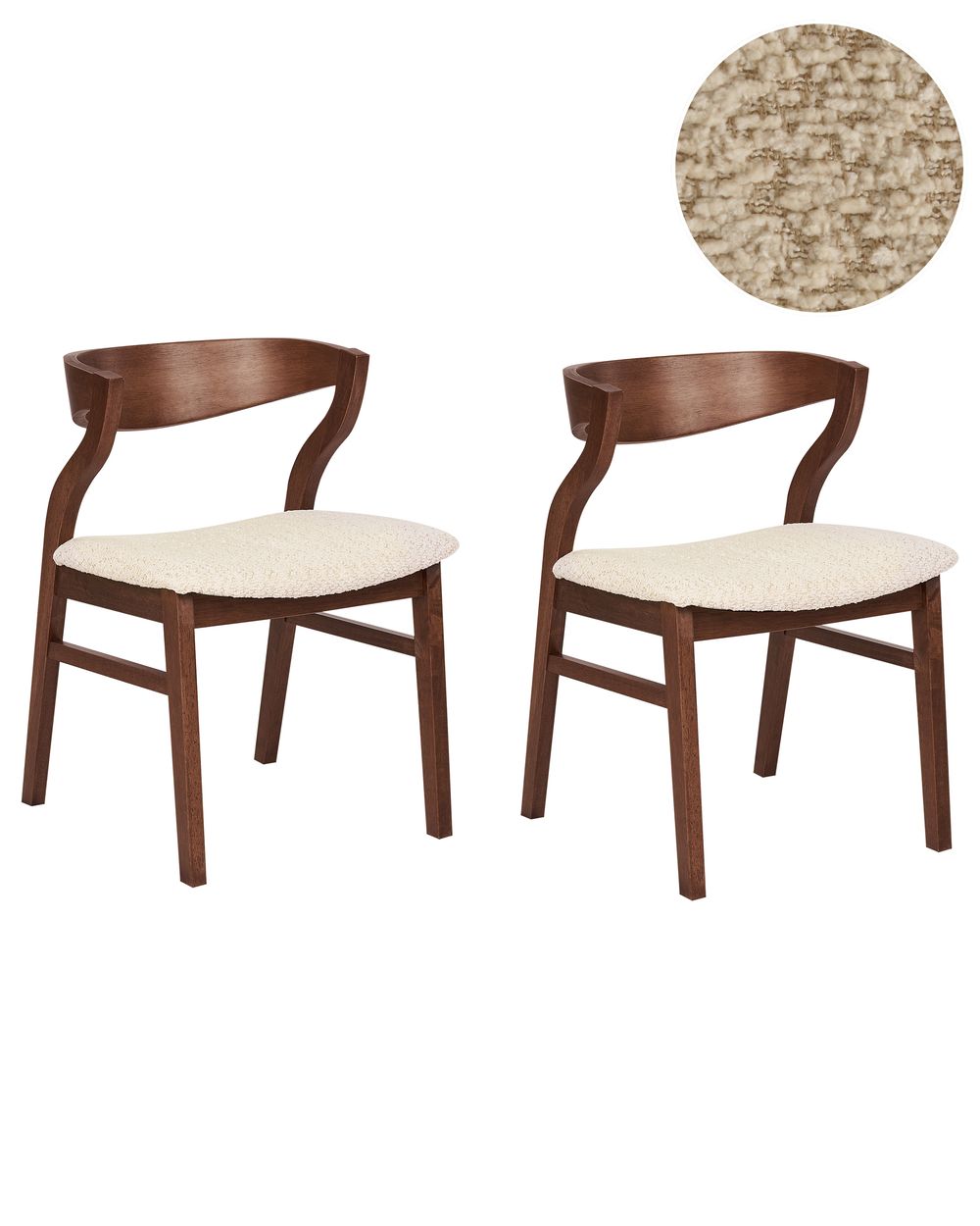 Set of 2 Dining Chairs MAROA Wood Light Beige