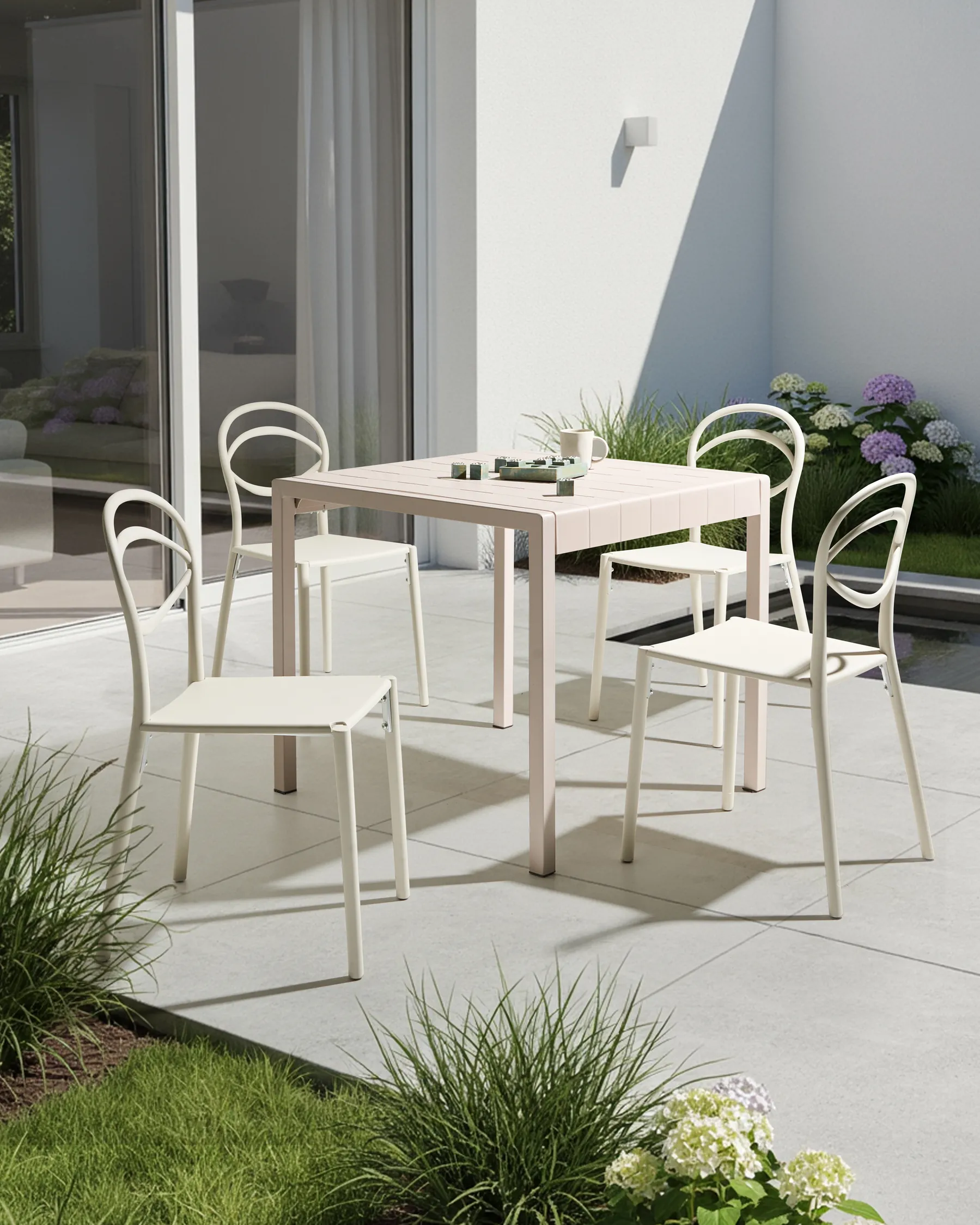 Set of 4 Garden Chairs COVOLO Off-White_1017280