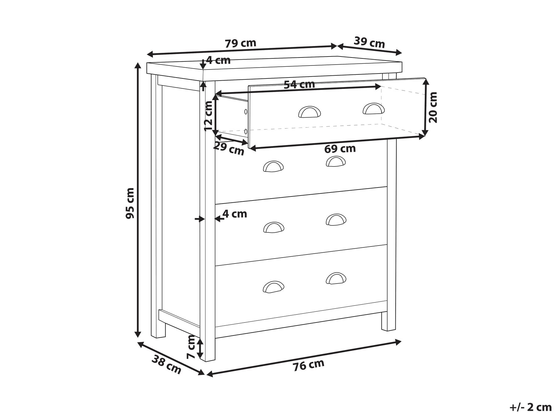 4 Drawer Chest Grey CLIO_826182