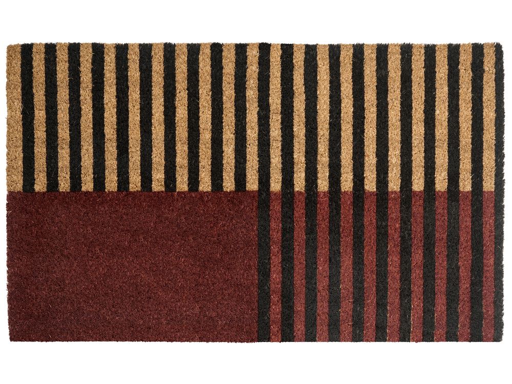 Tapete de entrada TUKSUK Castanho/Creme 45 x 75 cm Fibra de coco