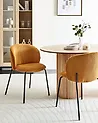 Set of 2 Dining Chairs MILES Corduroy Orange
