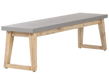 Sitzbank Beton / Akazienholz grau / heller Holzfarbton 160 cm ORIA