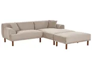 Corner Sofa 3 Seater HOLT with Ottoman Fabric Taupe Left Hand_959245