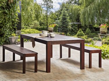 Eucalyptus Garden Dining Table 180 x 100 cm Dark Wood TUSCANIA