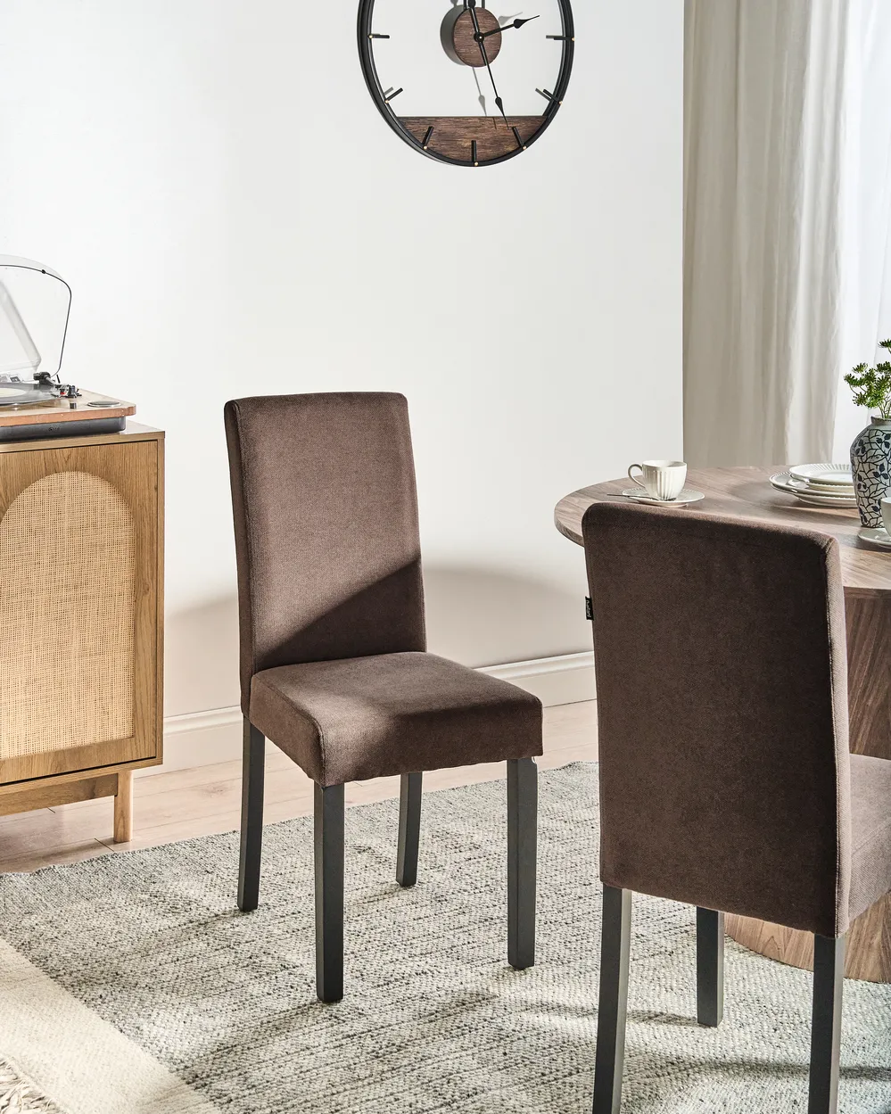 Set of 2 Dining Chairs BROADWAY Brown