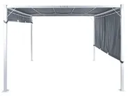 Gazebo LED PARGA 310 cm 310 cm Metallo Grigio_900887
