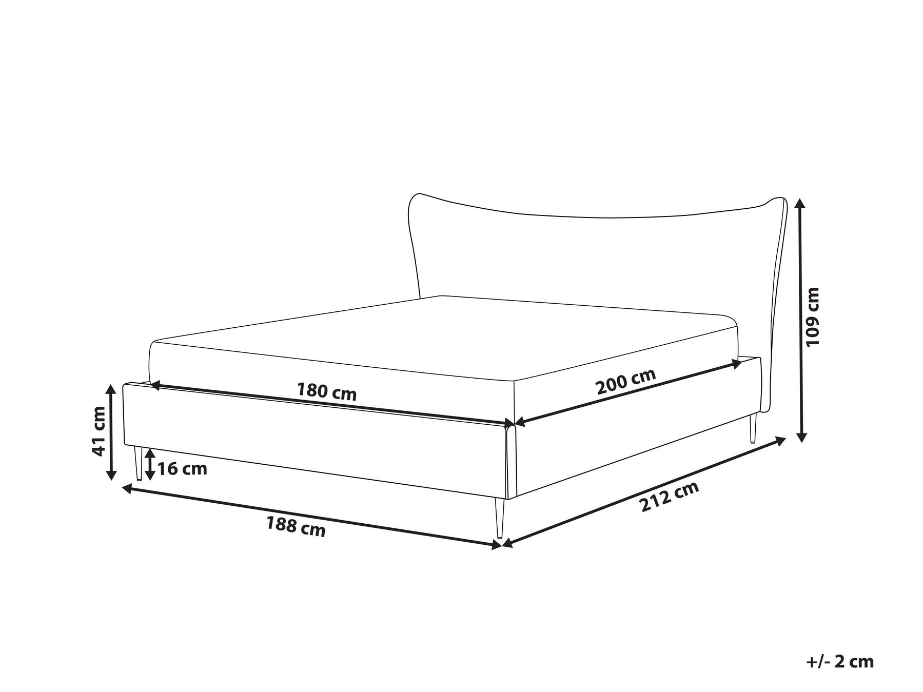 Bed Velvet CHALEIX 180 x 200 cm (EU Super King) Light Grey_857031