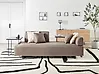 Sofa 3 Seater SOKNA with Tables Fabric Taupe