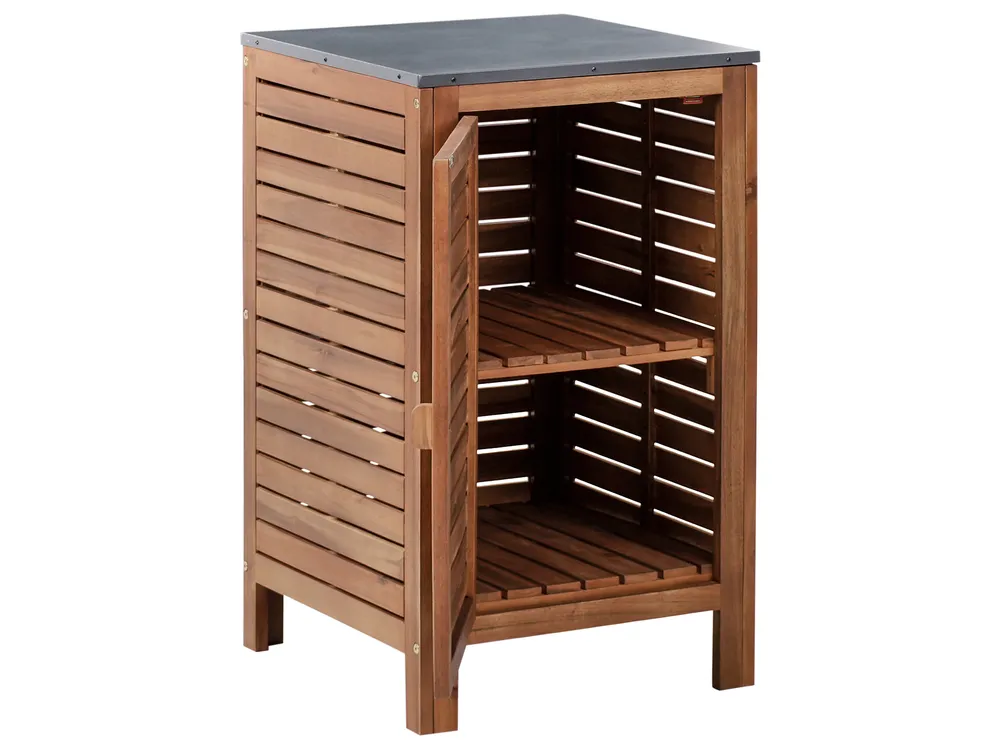 3 Piece Outdoor Kitchen Set with Sink BRUCOLI Brown/ Silver Acacia Wood_1002056