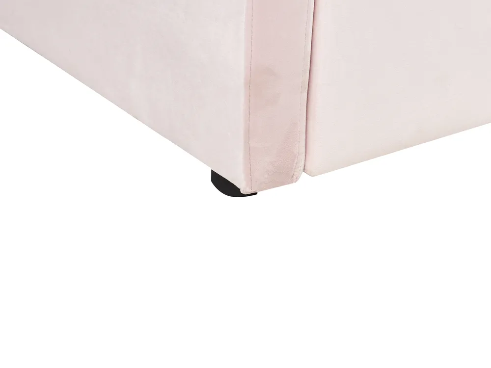 Trundle Bed Velvet EYBURIE 90 x 200 cm (EU Single) Pastel Pink_844384