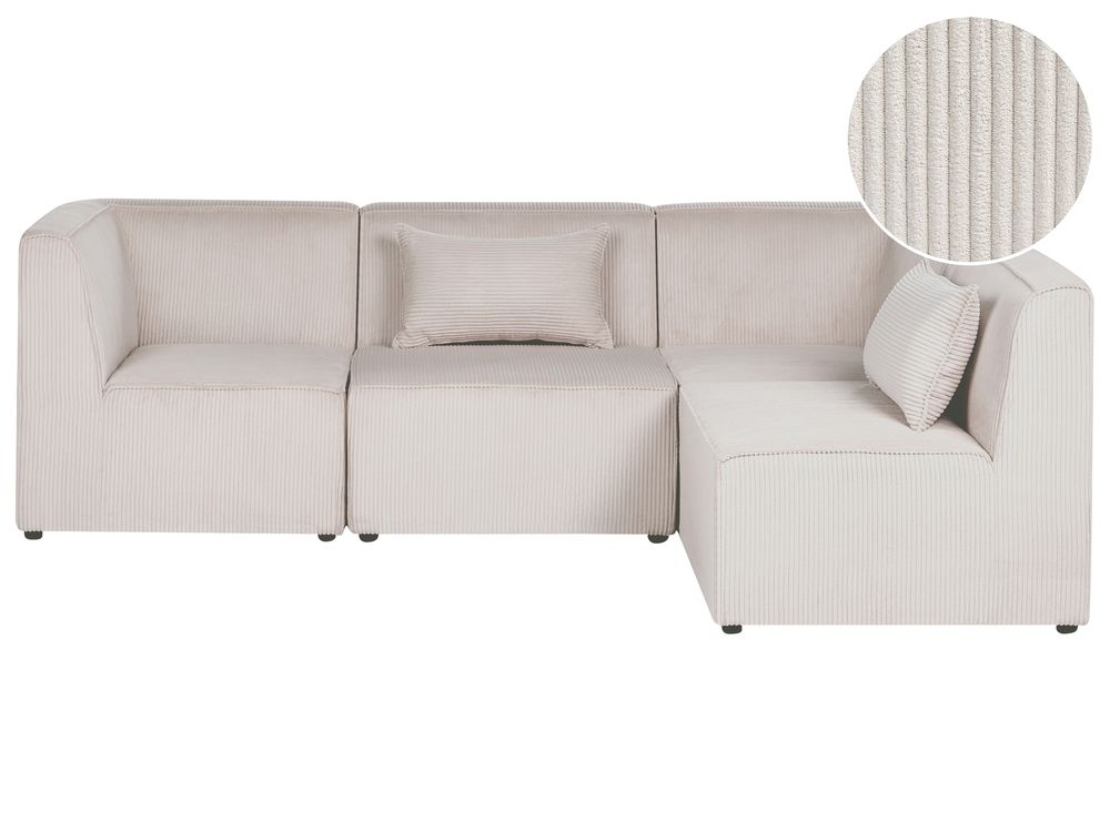 Modul Ecksofa 4-Sitzer LEMVIG Cord Beige linksseitig