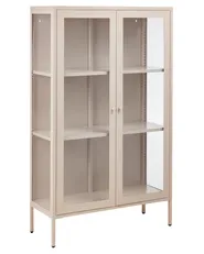 Witryna ze szklaną gablotą NASH 90 cm Metal Beżowy_1091136