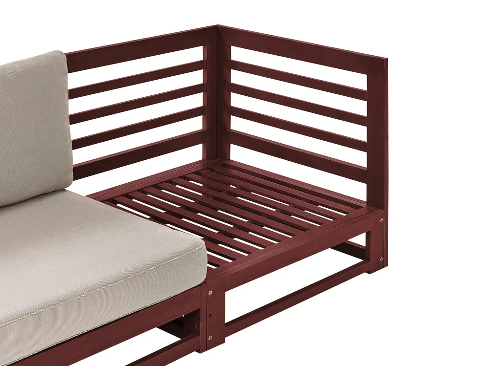 Sofa ogrodowa dla 2 osób TRANI Modułowy Drewno akacjowe Bordowy_895494
