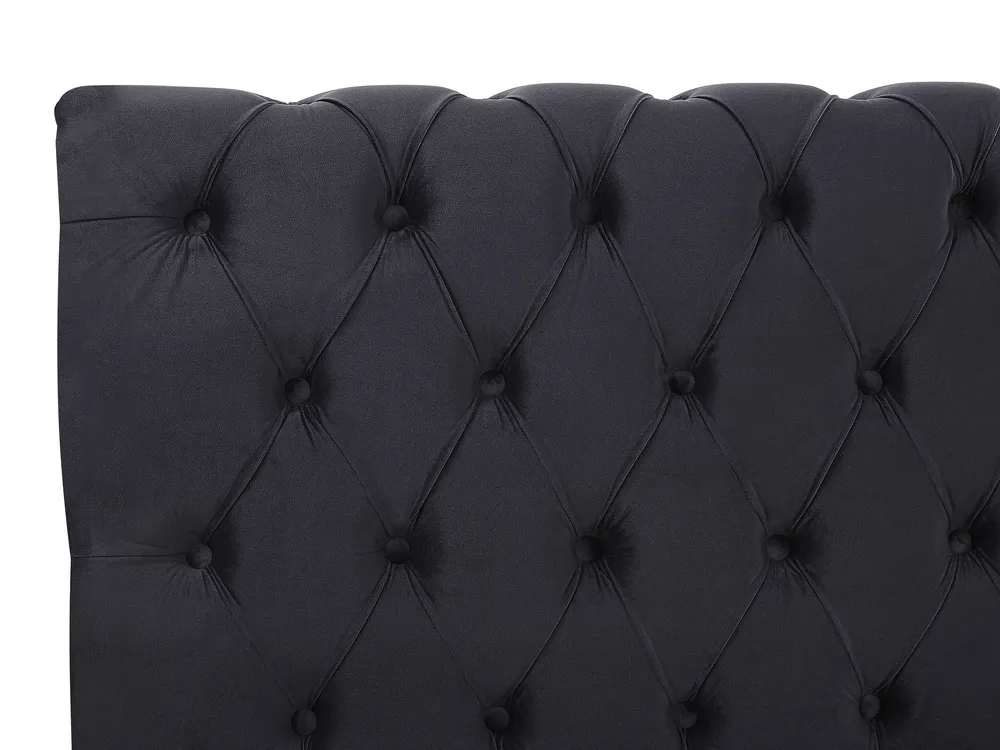 Wasserbett Samtstoff AVALLON 140 x 200 cm Schwarz_846732
