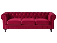 Sofa 3 Seater CHESTERFIELD Velvet Dark Red_1149575