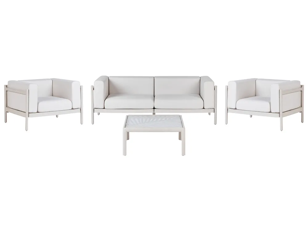 Conjunto de jardín con mesa 4 plazas FERRETTI Beige claro