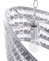 Lampa wisząca z kryształami metalowa srebrna CAVONE_685720