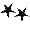 Conjunto de 2 decoraciones colgantes LED MOTTI 45 cm Estrella Negro