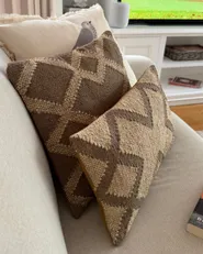 Set di 2 cuscini GOPI 30 x 50 cm Iuta Beige Trama geometrica_1183302
