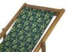 Conjunto de 2 tumbonas de jardín de madera de acacia clara con tela verde oscuro ANZIO_819527