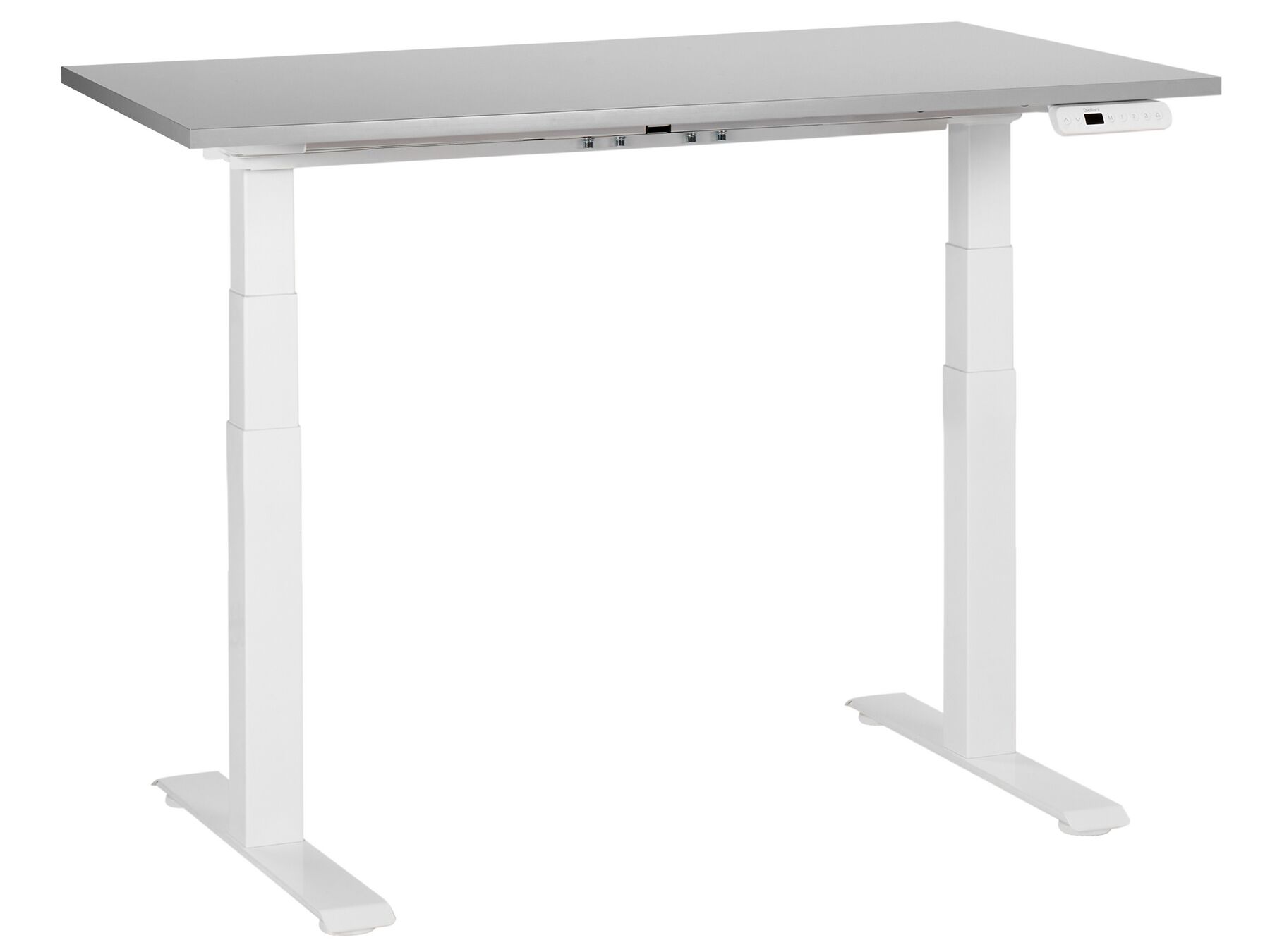Elektricky nastavitelný psací stůl 120 x 72 cm šedý/bílý DESTINES_899303