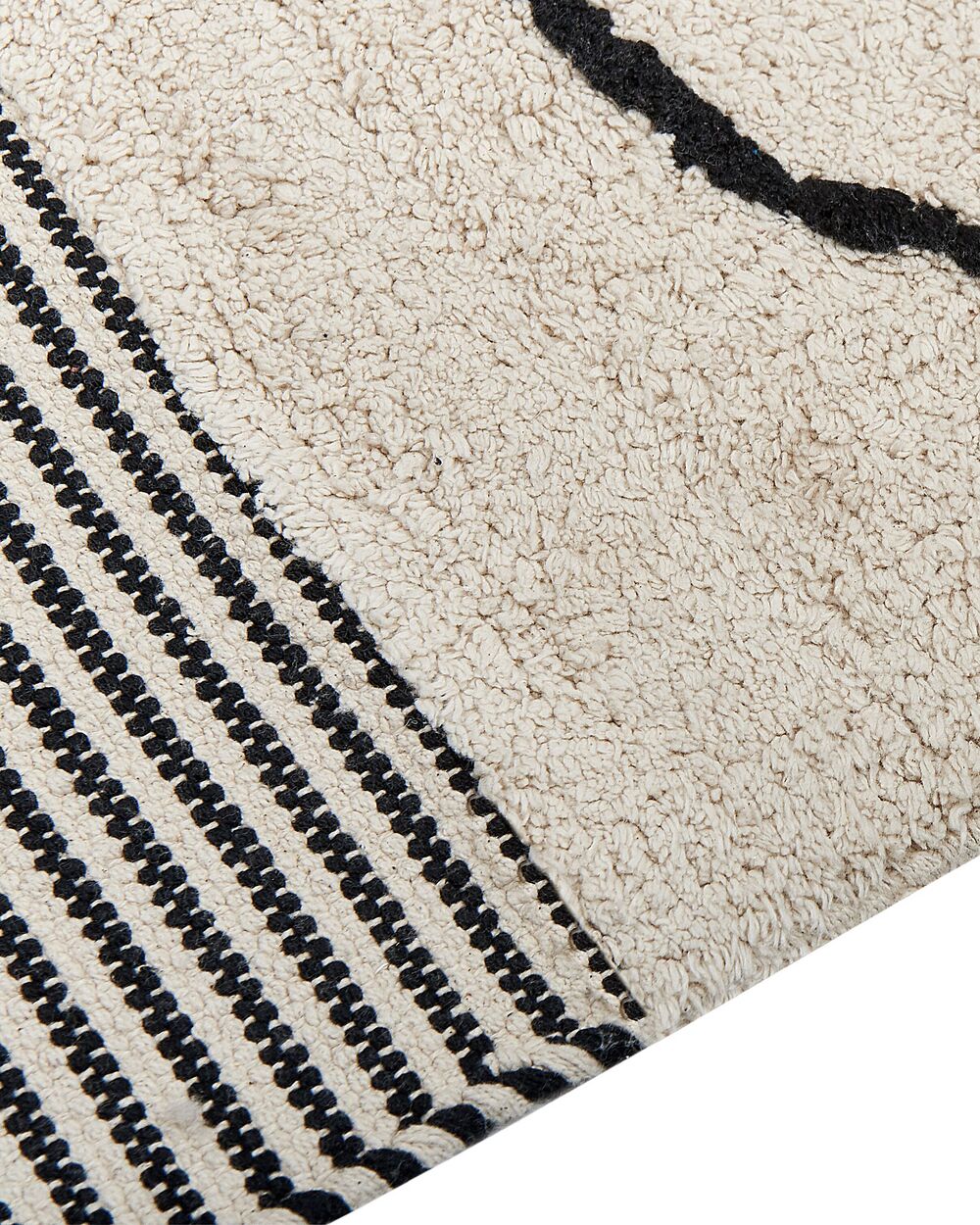 Rug DOKUZ Beige 140 x 200 cm Cotton - Beliani.nl