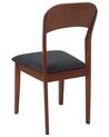 Set of 2 Wooden Dining Chairs Dark Wood and Black ALVIN_926632