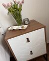 2 Drawer Bedside Table Dark Wood with White NUEVA_924531