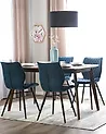 Set of 2 Dining Chairs LISLE Fabric Teal