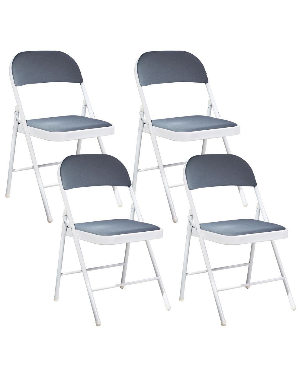 Lot De 4 Chaises Pliantes Velours Gris Élégantes – 44x52x73 Cm, Confort & Gain De Place Pour Salle à Manger, Événements, Invités