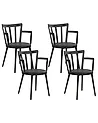 Set of 4 Dining Chairs MORILL Black