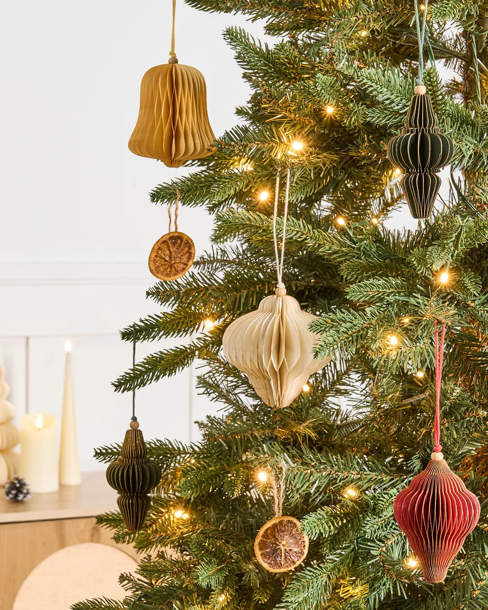 Set di 20 decorazioni per l'albero di Natale MALSELVA Carta Multicolore_1084956