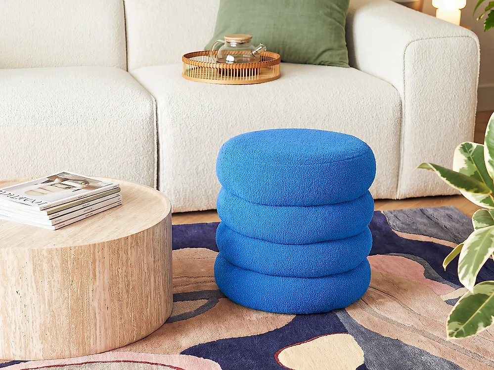 Pouf SUMPTER Bouclé Blu